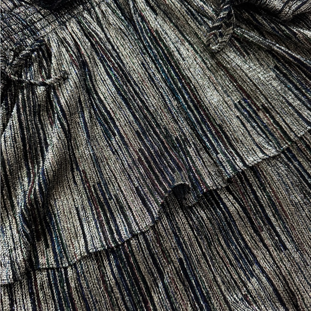 Misa Los Angeles Shirin Mini Tiered Dress - Metallic Multicolour - Size S - EUC - Picture 7 of 10